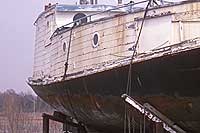 The fish tug Arbutus drydocked 